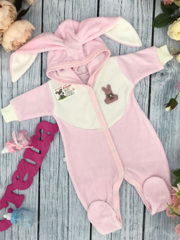 Купить оптом 212. Комбинезон с ушками, хлопок 80% велюр, 20%  ПЭ 62.68,74 в Смоленске