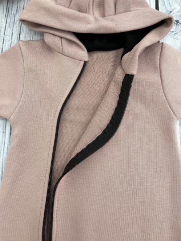 315-ПУ. Комбинезон с капюшоном, хлопок 65%, 35% ПЭ, 3-х нитка без начеса + интерлок 62,68,74,80