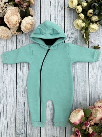 Купить оптом 308-Б. Комбинезон с капюшоном, хлопок 65%, 35% ПЭ, 3-х нитка с начесом + интерлок 62,68,74,80 в Смоленске