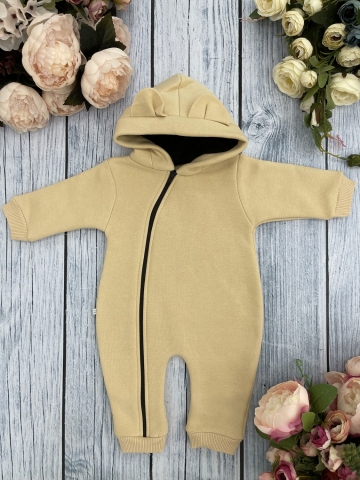 Купить оптом 308-СЛ. Комбинезон с капюшоном, хлопок 65%, 35% ПЭ, 3-х нитка с начесом + интерлок 62,68,74,80 в Смоленске